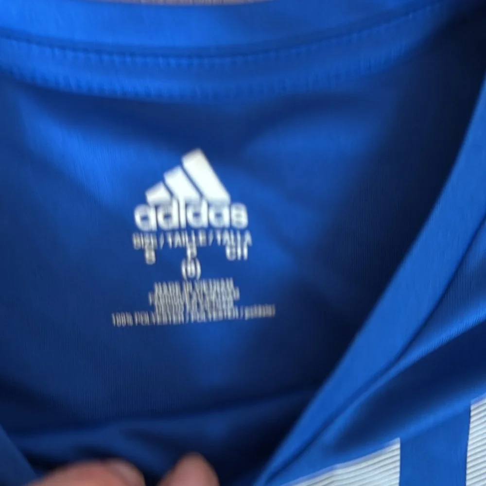 Adidas Blue Graphic T-Shirt Dri Fit Kids Small